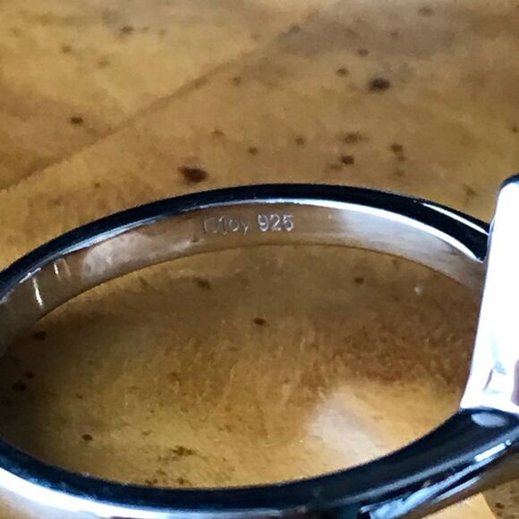 Natural Orange Garnet Sterling Silver Teardrop Ring Size 10 - Picture 6 of 9